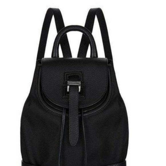 MELI MELO Nylon with leather trim Backpack Black MSRP $590 made in ITALY main image 7